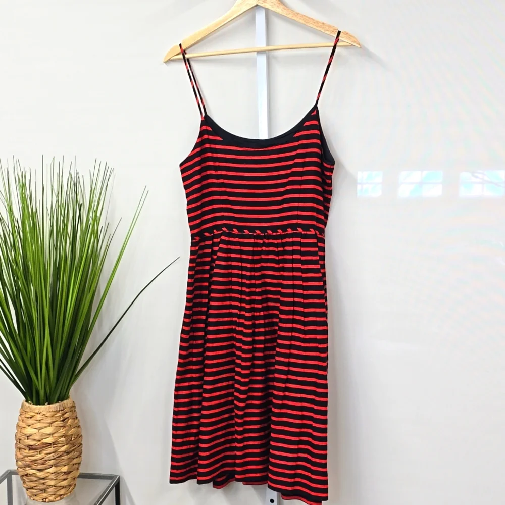 J.Crew Classic Red and Black Stripe Dress size 10 - Picture 4 of 5